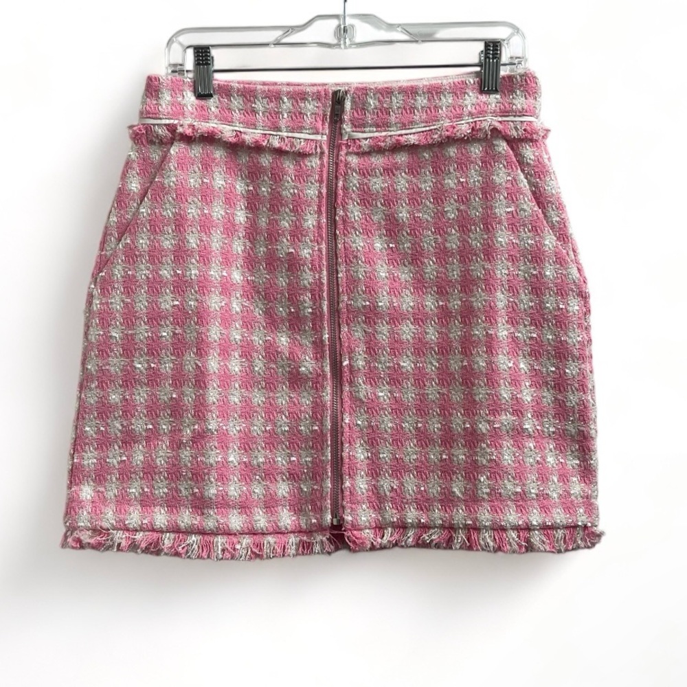 NWT Walter Baker Kailyn Skirt Nautical Tweed Pink Women's Size 12